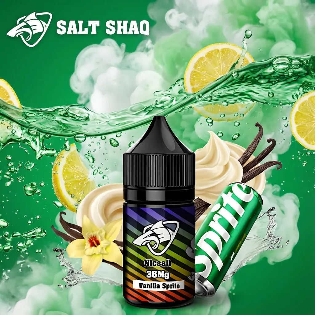 SALT SHAQ 彩鯊系列香草雪碧口味,檸檬汽水與香草風味 30ml 煙油包裝