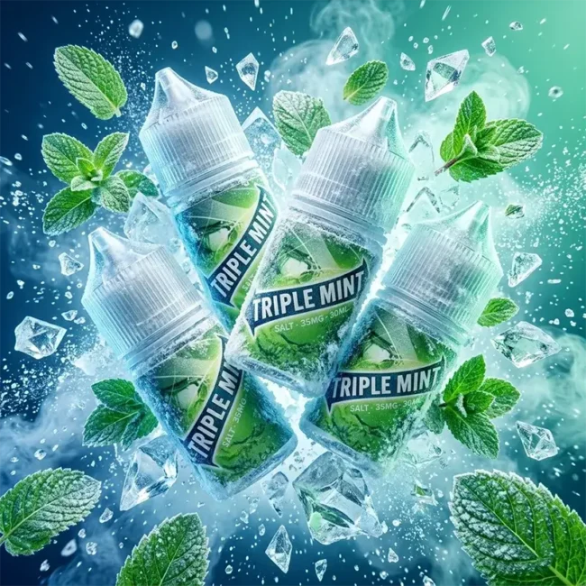 綠箭薄荷煙油 TRIPLEMINT 商品圖 綠箭薄荷煙油 TRIPLEMINT 商品圖,呈現薄荷與清涼調性
